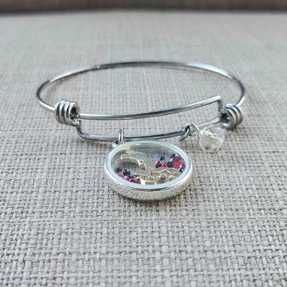 Disney Bracelet 1928 Silver Tone Wrist Band Fashion Jewelry Size Adjustable - Picture 5 of 11